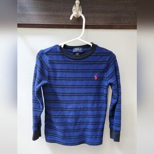 Ralph Lauren Blue / Black Waffle Knit Longsleeve Shirt 3T